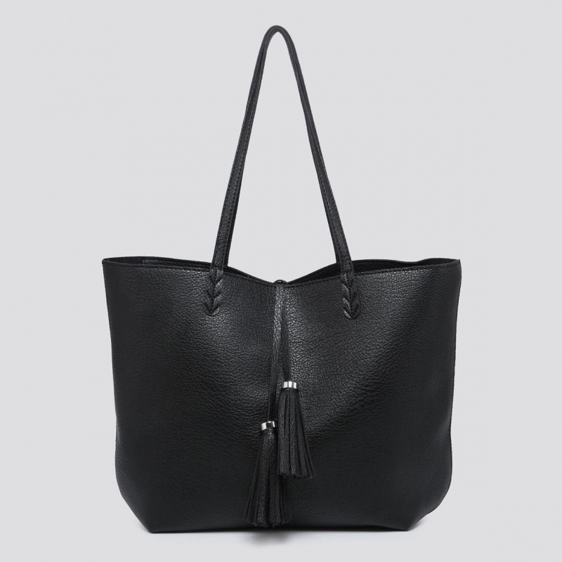 Tassel Tote Bag - Black